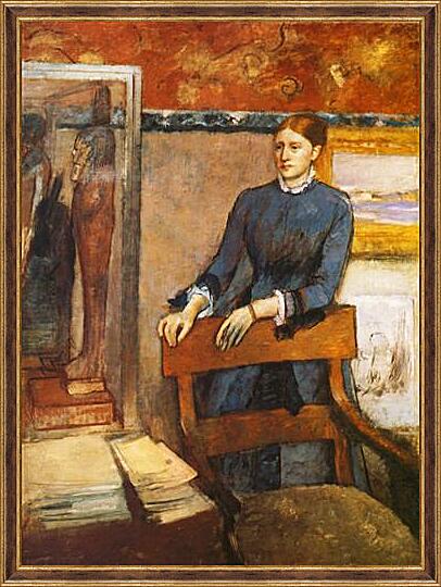 Картина - Helene Rouart dans le bureau de son pere, Madame Marin	
