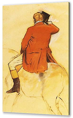 Постер (плакат) - Cavalier en Habit rouge  Pinceau et lavis sepia	
