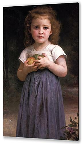 Картина маслом - Petite Fille Tenant des Pommes Dans Les Mains
