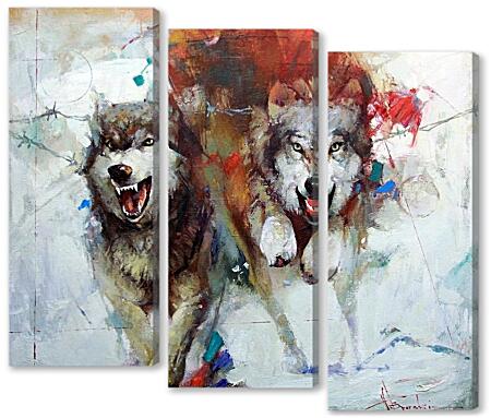 Модульная картина - Волки