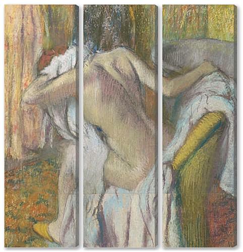 Модульная картина - After the Bath, Woman drying herself	
