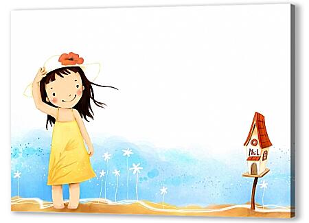 Постер (плакат) - Девочка и почтовый ящик