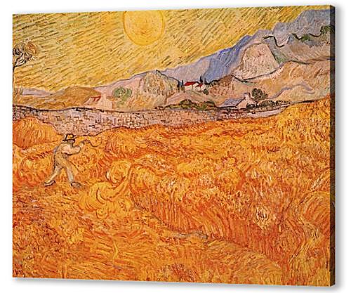 Wheat Fields with Reaper at Sunrise
