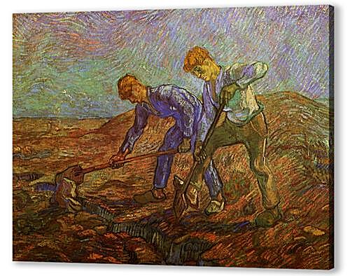 Картина маслом - Two Peasants Digging
