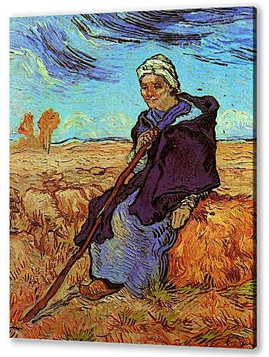 Картина маслом - Shepherdess, The after Millet
