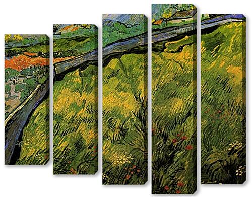 Модульная картина - Field of Spring Wheat at Sunrise

