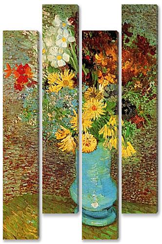 Модульная картина - Vase with Daisies and Anemones
