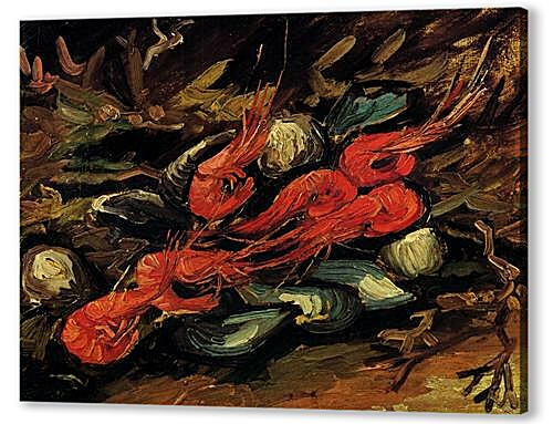 Постер (плакат) - Still Life with Mussels and Shrimps
