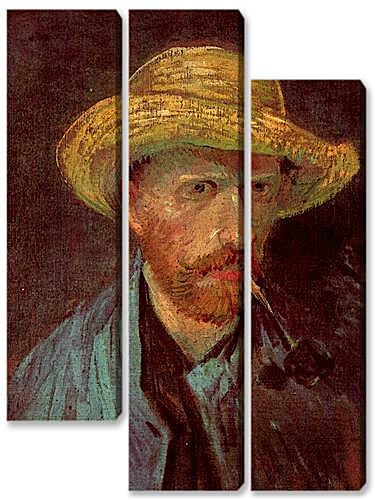 Модульная картина - Self-Portrait with Straw Hat and Pipe
