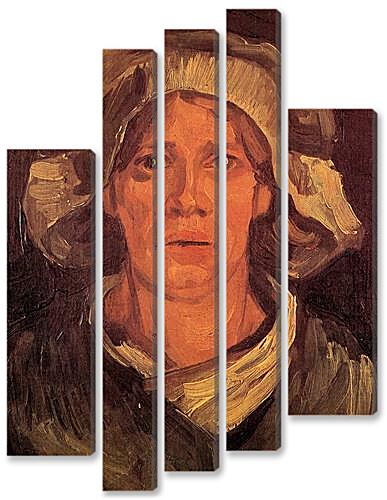 Модульная картина - Head of a Peasant Woman with White Cap 6
