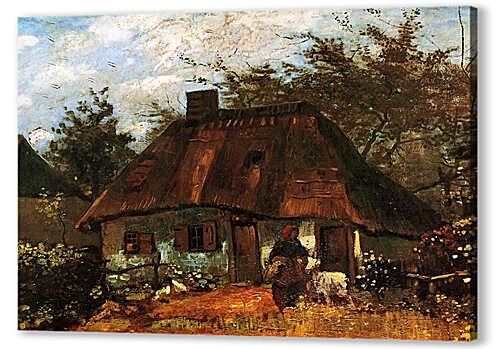 Картина маслом - Cottage and Woman with Goat
