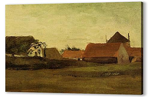 Farmhouses in Loosduinen near The Hague at Twilight
