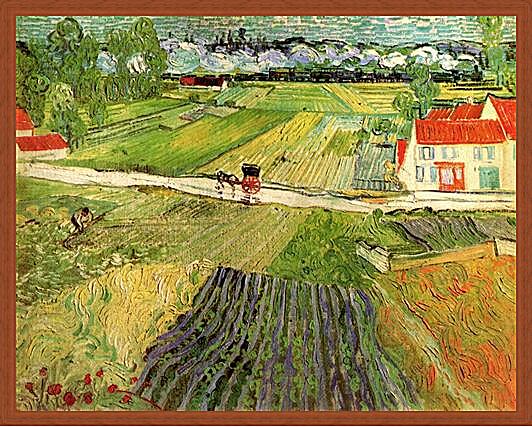 Картина - Landscape with Carriage and Train in the Background
