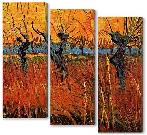Модульная картина - Willows at Sunset
