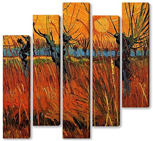 Модульная картина - Willows at Sunset
