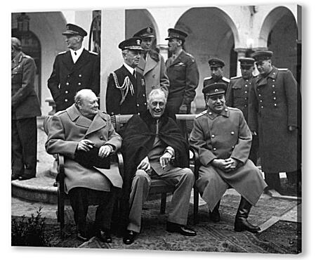 Постер (плакат) - Сталин, Рузвельт и Черчиль