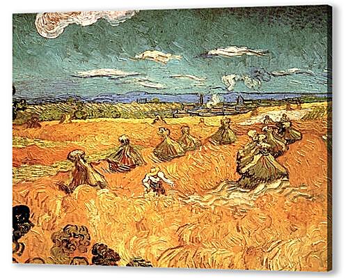 Картина маслом - Wheat Stacks with Reaper
