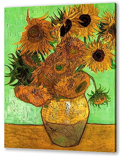 Still Life Vase with Twelve Sunflowers 2
