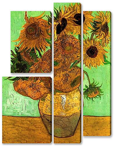 Модульная картина - Still Life Vase with Twelve Sunflowers 2
