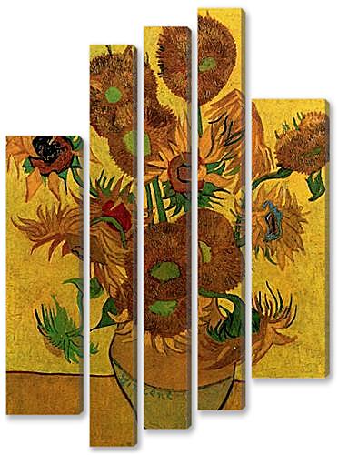 Модульная картина - Still Life Vase with Fifteen Sunflowers
