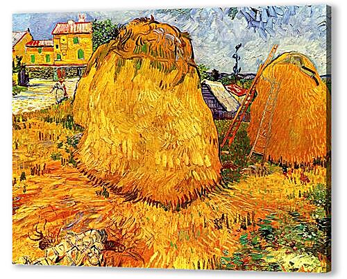 Картина маслом - Haystacks in Provence
