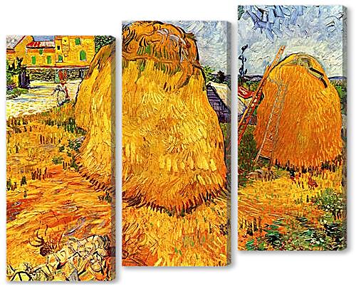 Модульная картина - Haystacks in Provence
