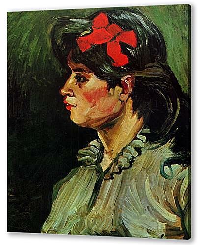 Картина маслом - Portrait of a Woman with Red Ribbon
