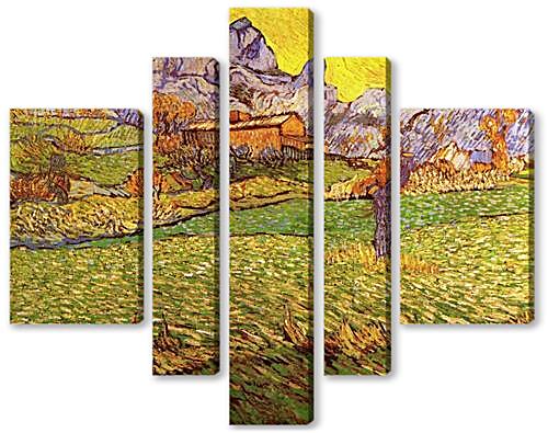 Модульная картина - A Meadow in the Mountains Le Mas de Saint-Paul
