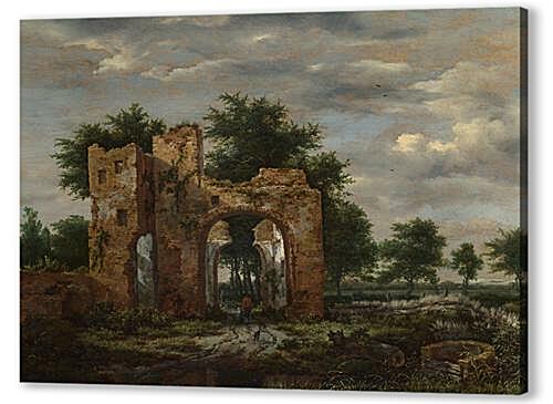Картина маслом - A Ruined Castle Gateway
