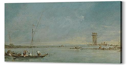 Картина маслом - View of the Venetian Lagoon with the Tower of Malghera
