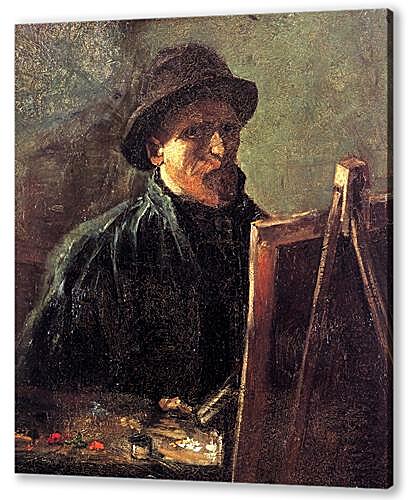 Картина маслом - Self-Portrait with Dark Felt Hat at the Easel
