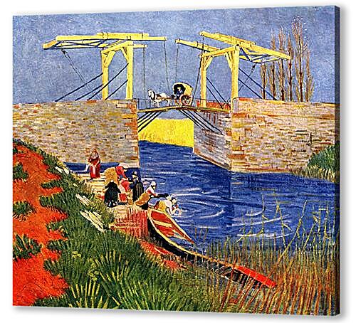 Постер (плакат) - The Langlois Bridge at Arles with Women Washing
