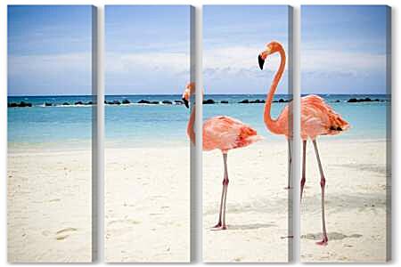 Модульная картина - Розовый фламинго