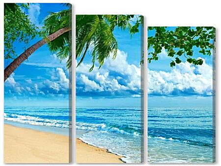 Модульная картина - Море, пальмы