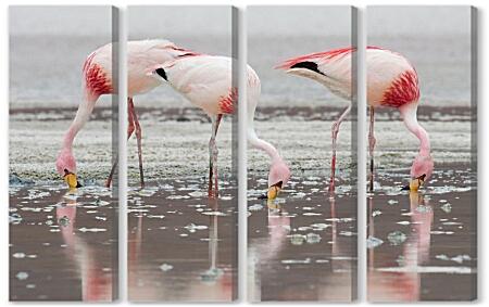 Модульная картина - Розовые фламинго
