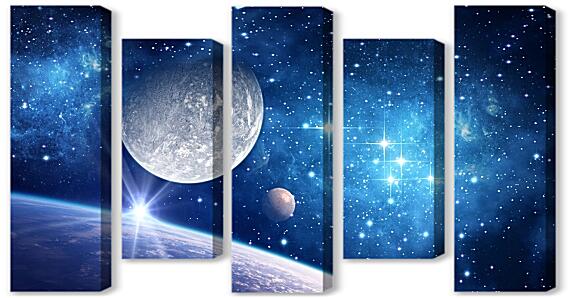 Модульная картина - Космос звёзди и планеты
