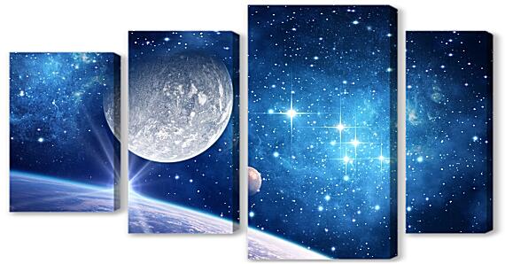 Модульная картина - Космос звёзди и планеты