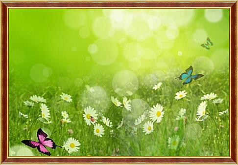 Картина - Бабочки на лугу