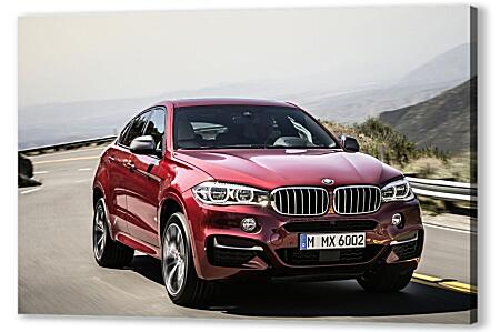 Картина маслом - Красный BMW X6  (БМВ)