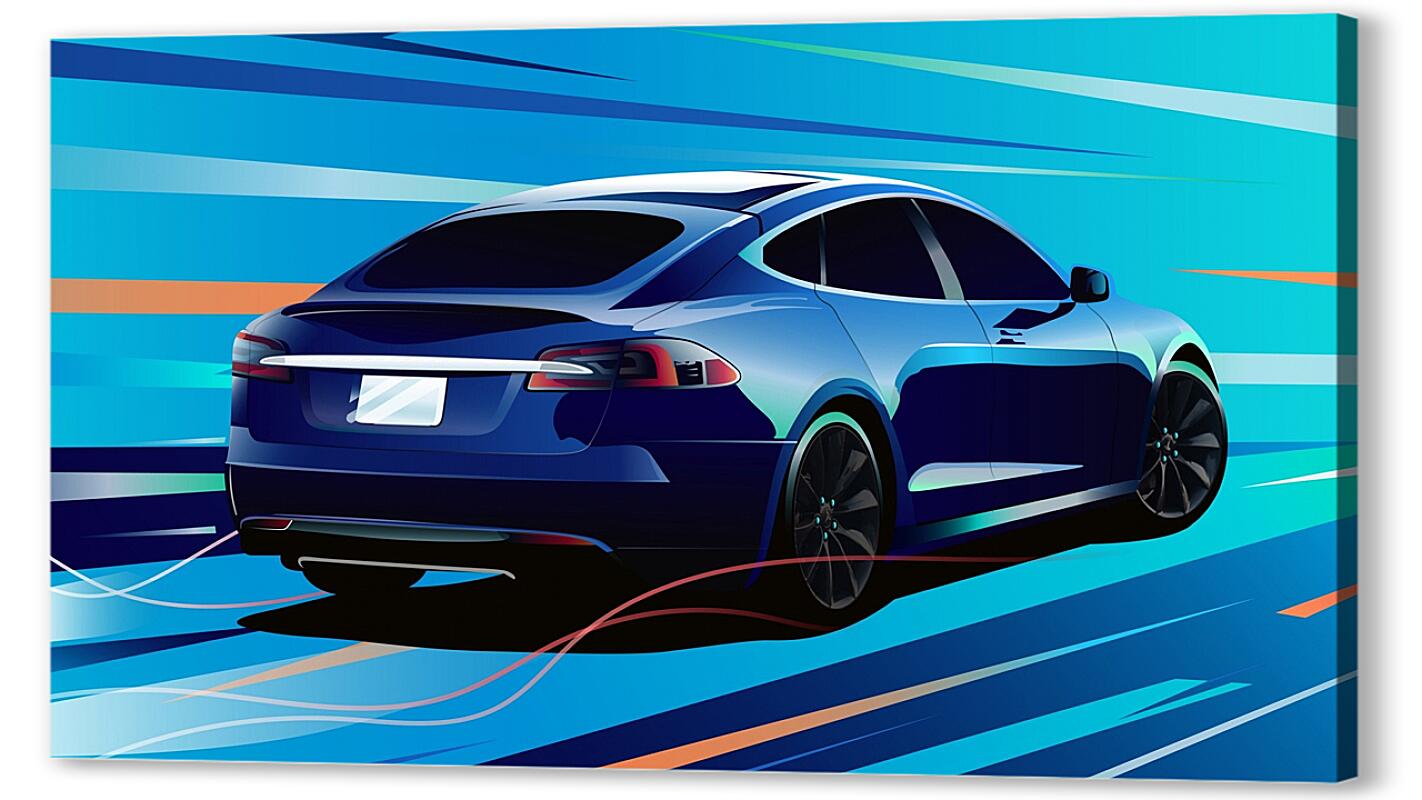 Постер (плакат) Tesla Model S Art артикул 01-235