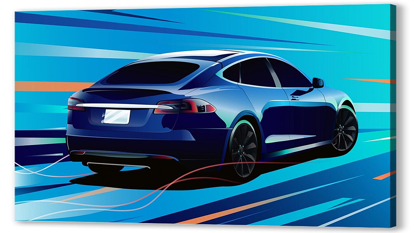 Постер Tesla Model S Art артикул 01-235