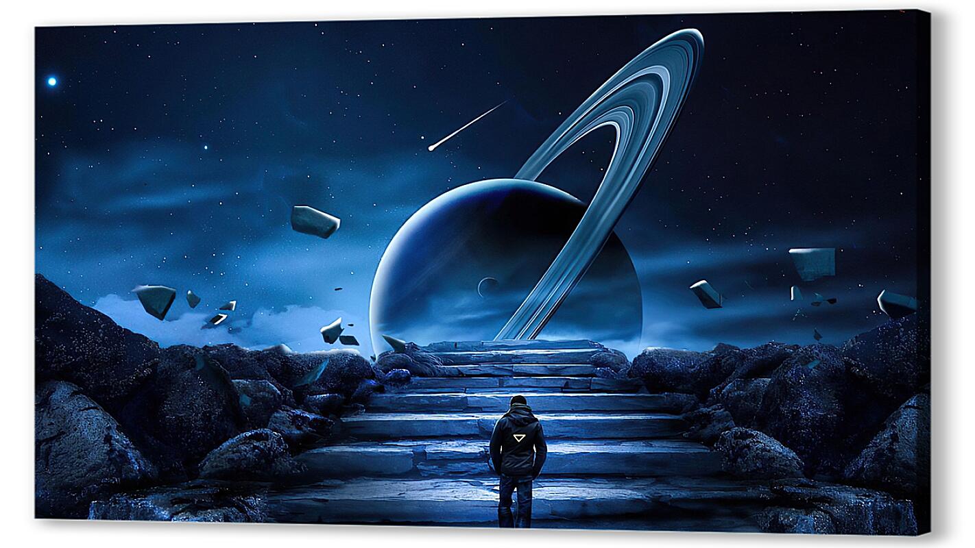 Постер (плакат) Космический пейзаж планеты артикул 01-294