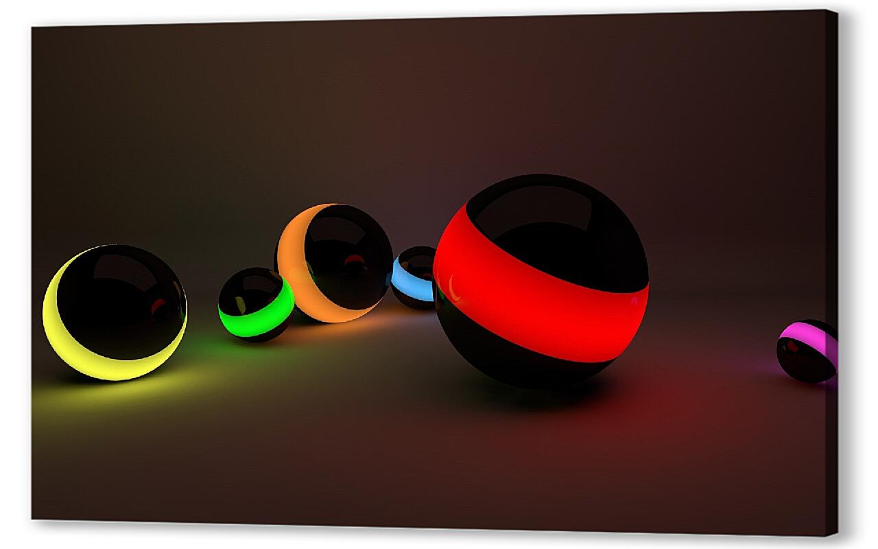 Постер Светящиеся шары 3D артикул 03136