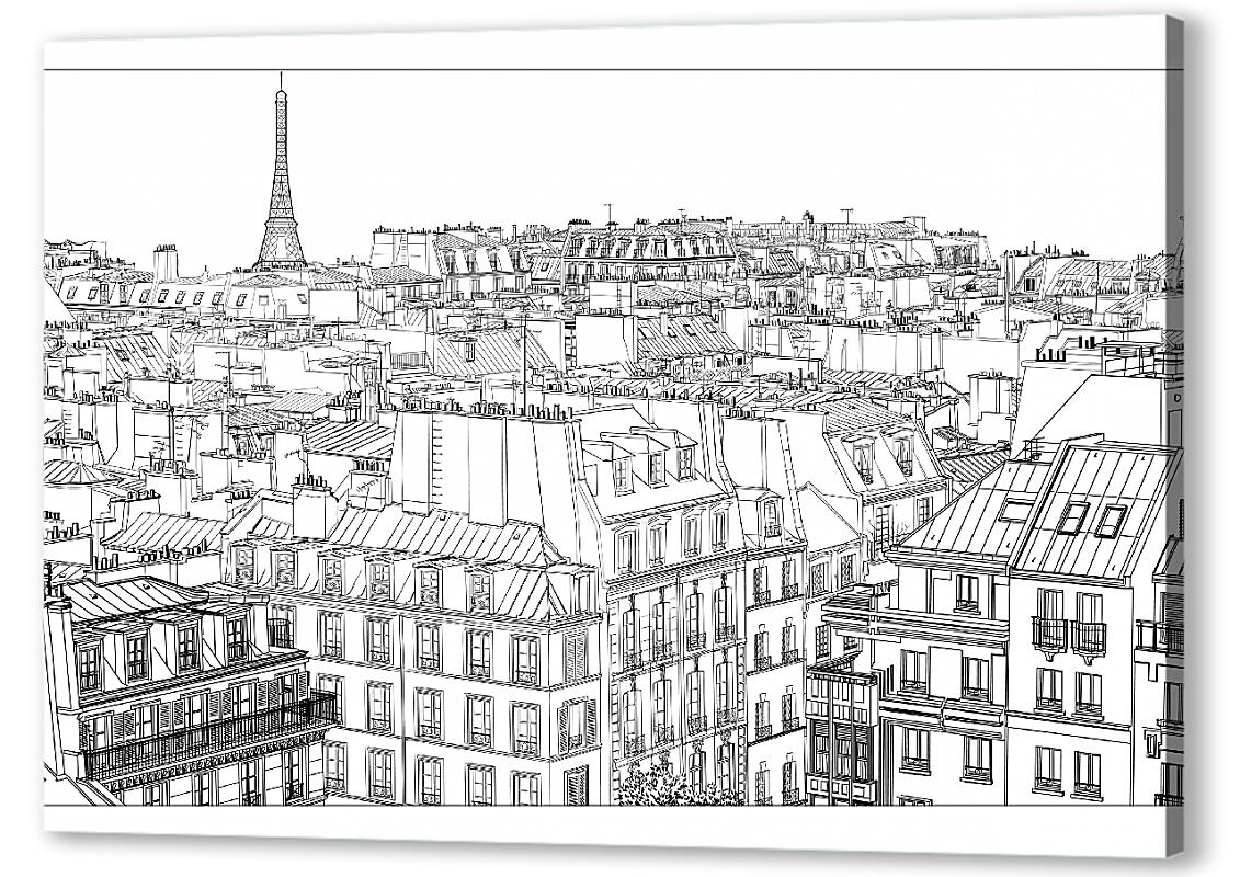 Постер (плакат) Париж рисунок карандашом артикул 05495
