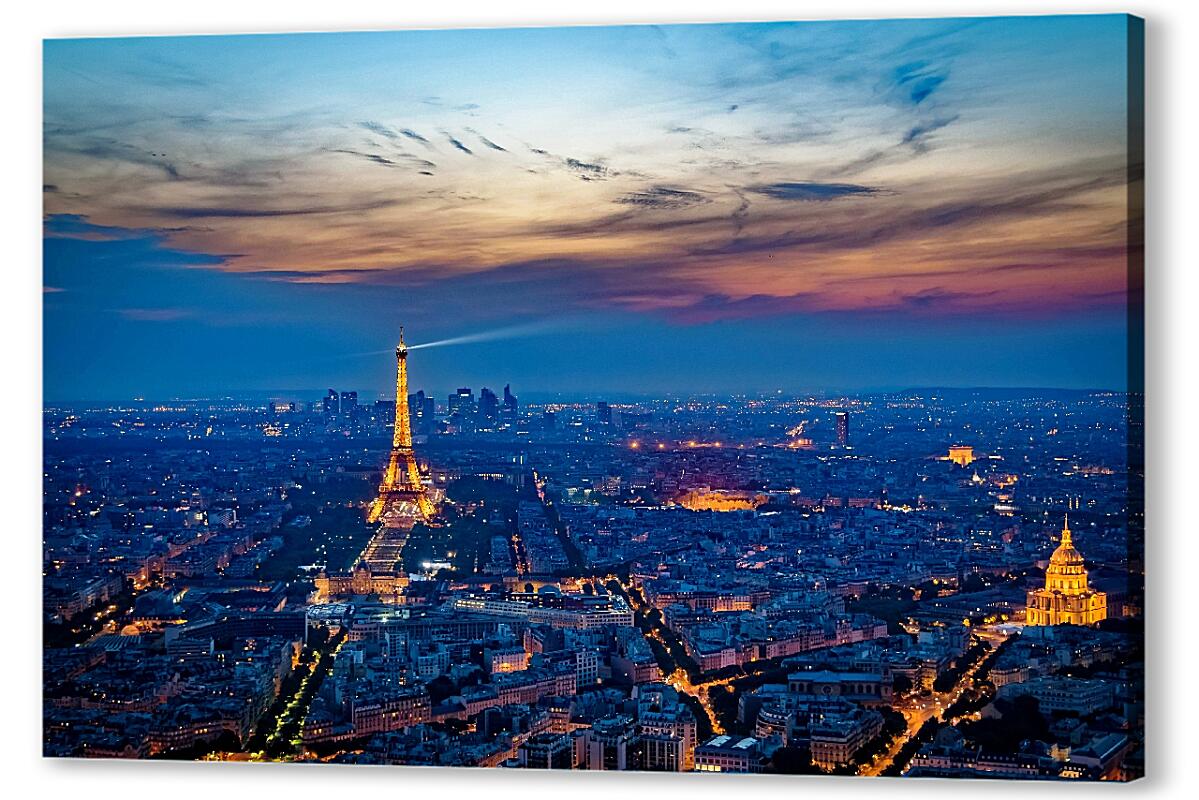 Постер (плакат) Вид на вечерний Париж артикул 05511