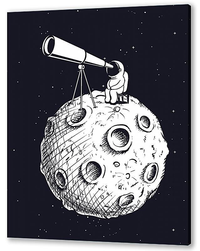 Постер (плакат) Космонавт смотрит в телескоп артикул 05546