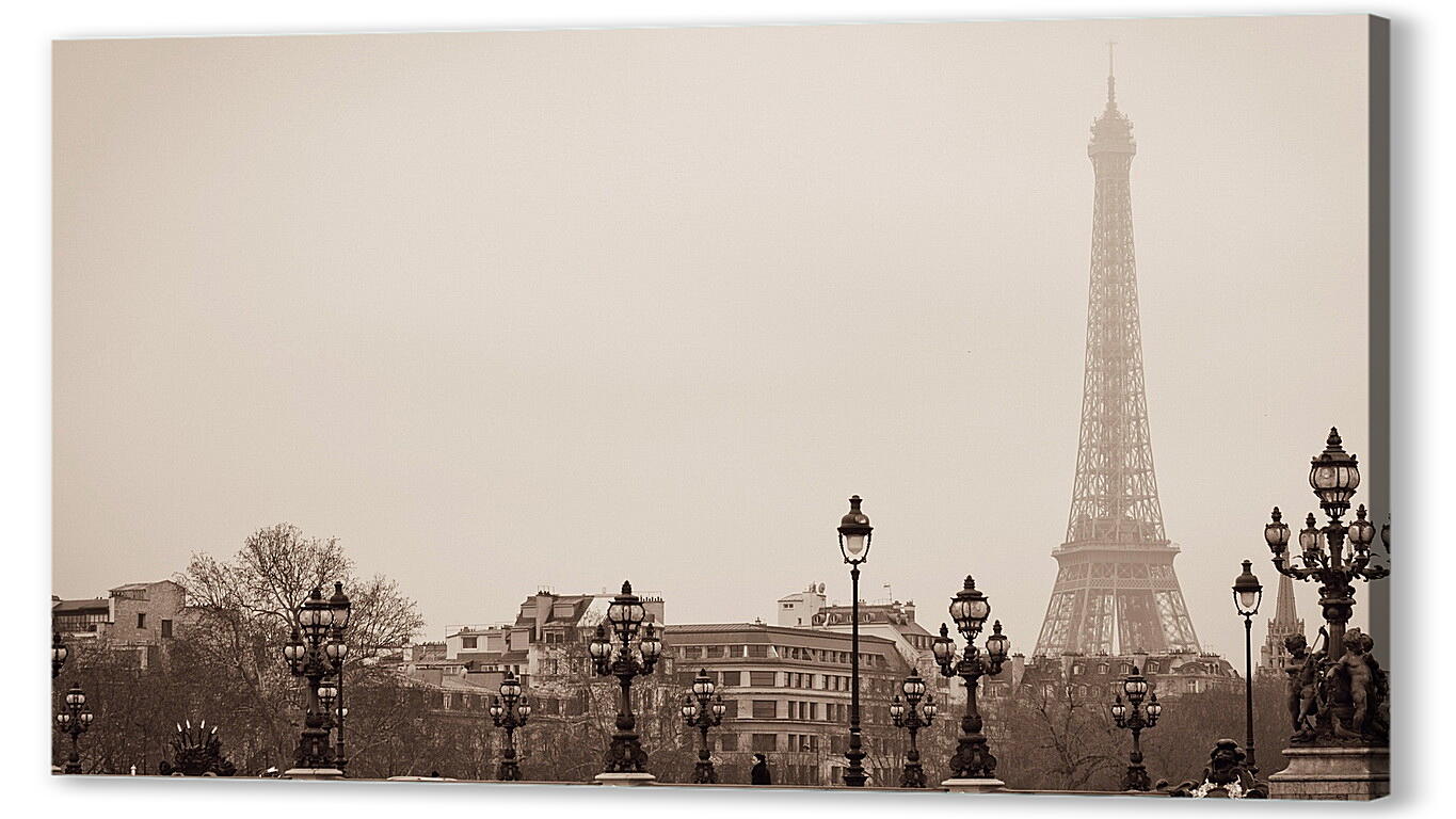 Постер (плакат) Париж, утренний туман артикул 10939