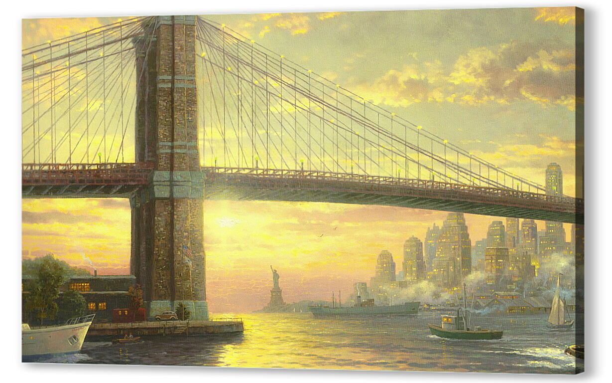 Мост Нью Йорк живопись маслом