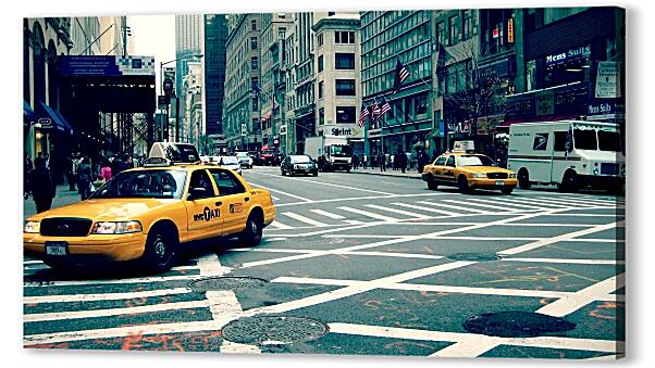 Постер (плакат) Такси на перекрестке в Нью-Йорке
 артикул 150899