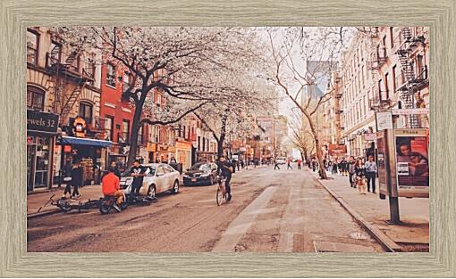 Картина - Улица Нью-Йорка осенью